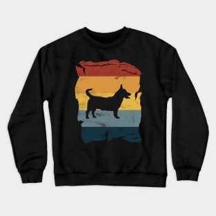 Lancashire Heeler Distressed Vintage Retro Silhouette Crewneck Sweatshirt